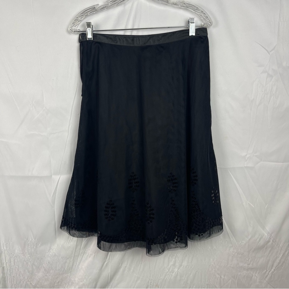 New Vintage Old Navy Black low Waist Lined Mesh Sequin Mini Skirt‎ Women;s Sz 2